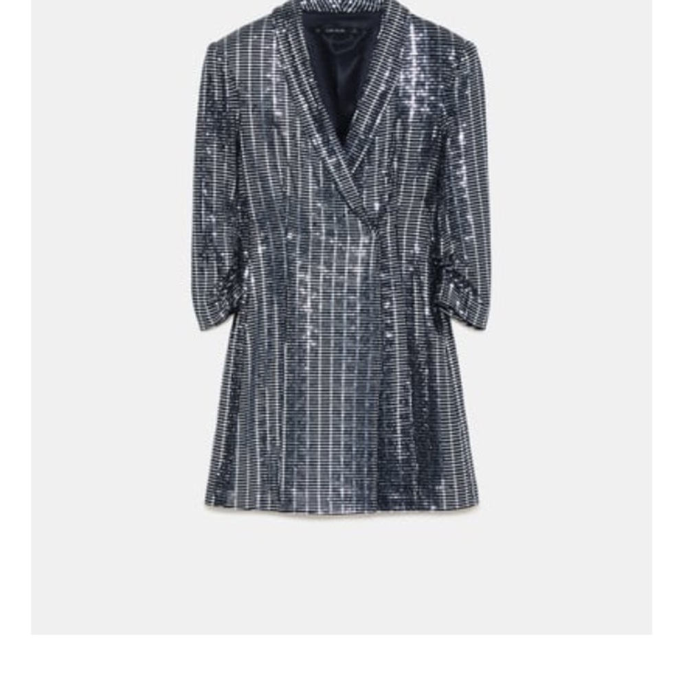 Zara metallic blazer dress